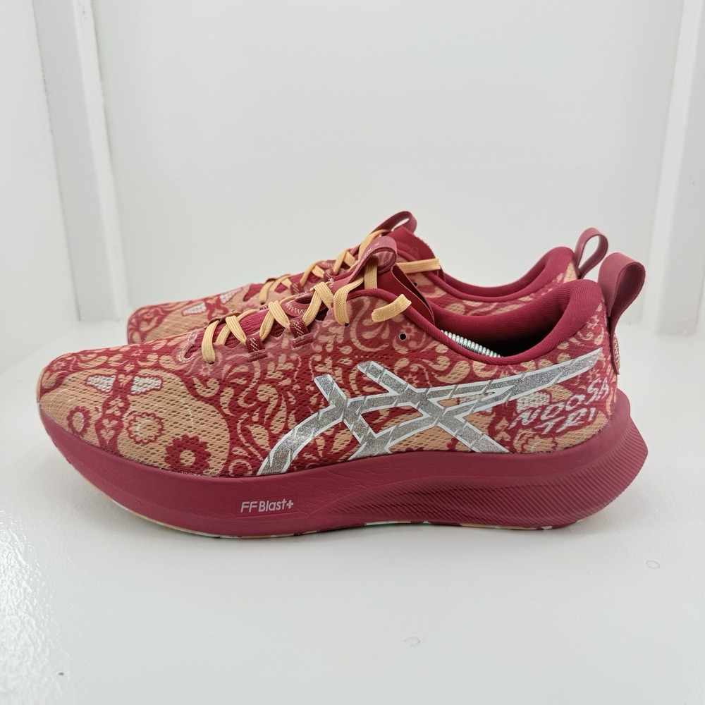 ASICS Noosa Tri 16 Mens 12 Red Orange Paisley Running Shoes Marathon Sneakers - Picture 3 of 11